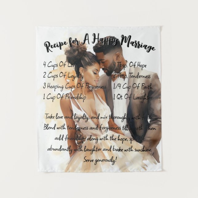 Receita Para Uma Feliz Tapeçaria De Presente De Ca (Frente)