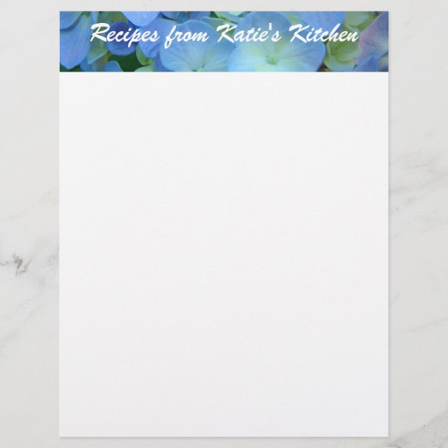 Receitas da sua cozinha Letterhead personalizado (Frente)