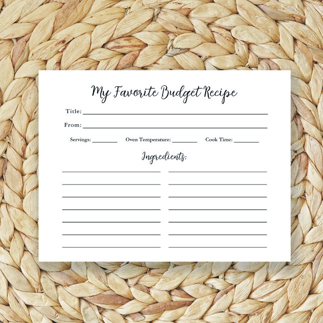 Receitas de Orçamento Favoritas | Placa de recebim (Criador carregado)