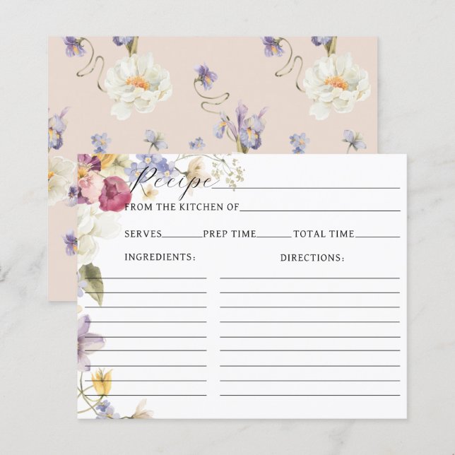 Receitas do Chá de panela Boho de Flores Selvagens (Frente/Verso)