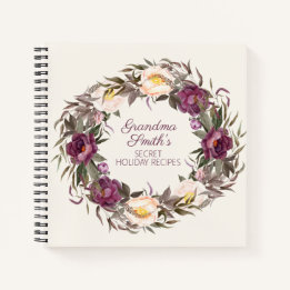 Receitas Personalizadas da Vovó Floral Creme Roxo