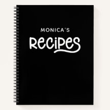 Receitas Personalizadas Pretas e Brancas