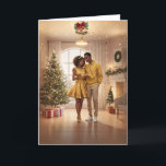 Recém-casado, cartão de Natal de aniversário<br><div class="desc">Este cartão de Natal captura a essência de um casal profundamente apaixonado, celebrando sua primeira temporada de festas como recém-casados ou primeiro aniversário ou a ocasião que você escolher. Ele irradia calor e ternura, fazer-o o cartão ideal para compartilhar a alegria de sua união com amigos e familiares. A carta...</div>