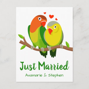 Recém-Casados Amantes Anúncios de Casamento Verde
