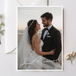 Recém-Casados Anúncio de Foto de Casamento Românti