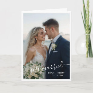 Recém-Casados Anúncio de Foto Dobrada de Casamento