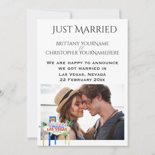 Recém-Casados Anúncio de Foto em Las Vegas (Frente)