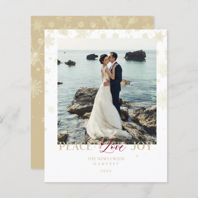 Recém-casados Baratos Foto do Primeiro Floco de Ne (Frente/Verso)