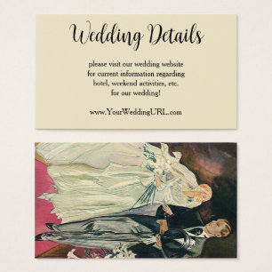 Recém-casados de casamento retrô, noiva e noivo fe