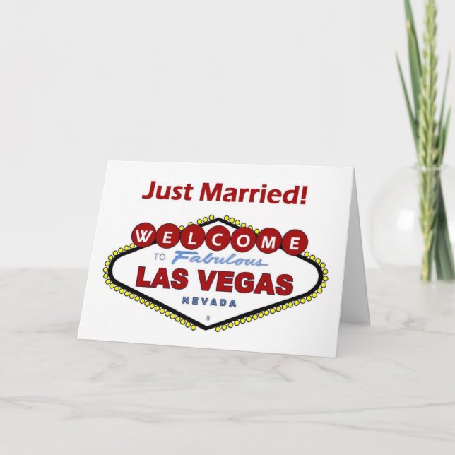 Recem casados de Las Vegas! Cartão de lançamento. (Frente)