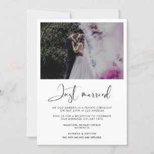 Recem casados Elegante e cartão com fotos moderno