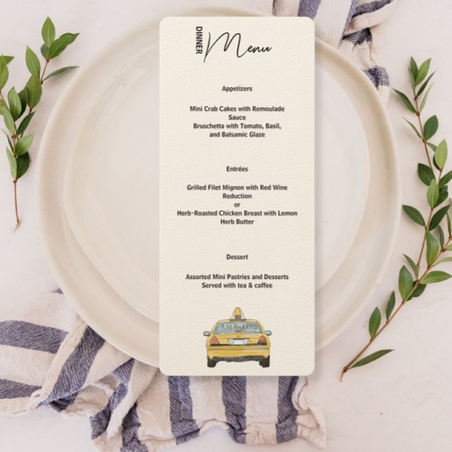 Recém-casados Menu de Jantar da Cidade de Nova Yor (Criador carregado)