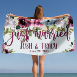 Recém-Casados Noiva e Noivo Toalha de Praia de Cas