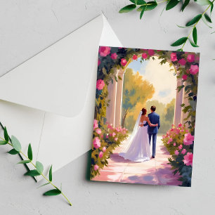 Recém-casados Noiva & Noivo Pintura Carta de Casam