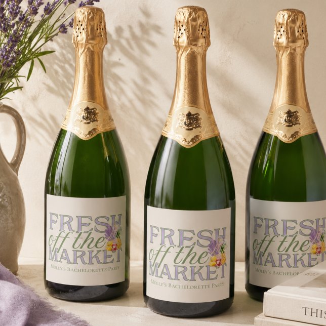 Recém-saída do Mercado Chá de Noiva (Fresh Off the Market Bridal Shower Sparkling Wine Label)