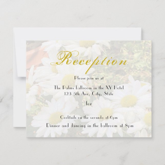 Recepção de casamento Amarela de Fundo Daisy (Frente)