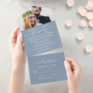 Recepção de casamento azul empoeirada de foto eleg