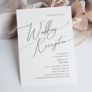 Recepção de Casamento com Convite de Letra Minimal