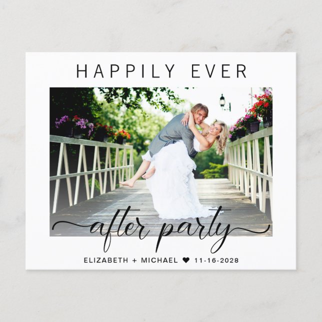 Recepção de casamento de Código QR de Foto Moderna (Frente)