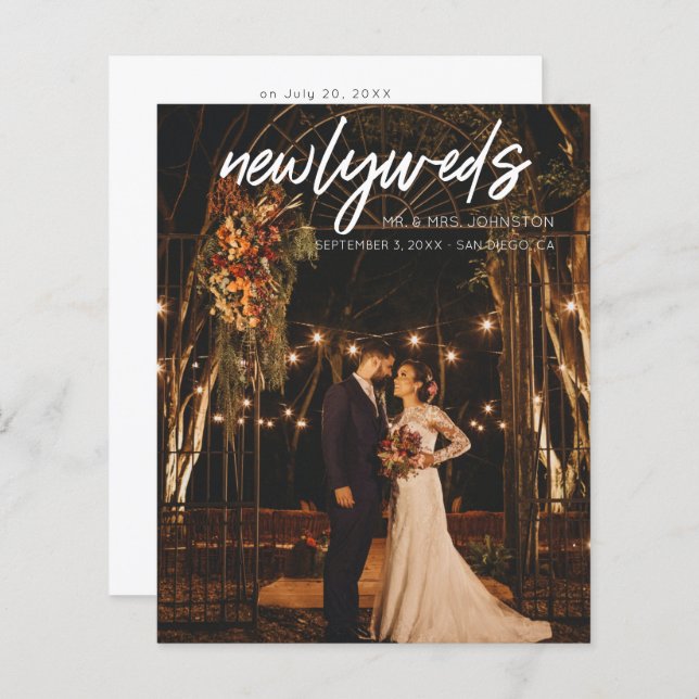 Recepção de casamento de Posto de Fotografias W 1 (Frente/Verso)