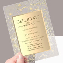 Recepção de Casamento Floral Dourada Elegante