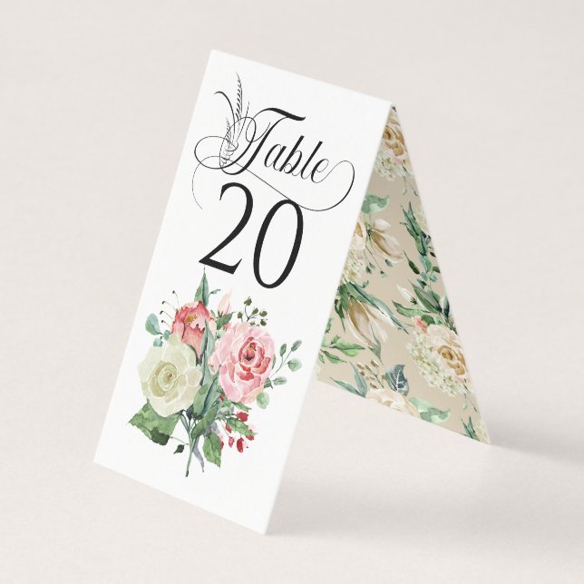 Recepção de casamento Floral Simples Rosa Branca (Verso)