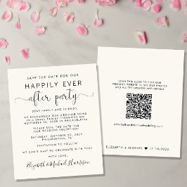 Recepção de casamento Guardar Data QR Code Cream