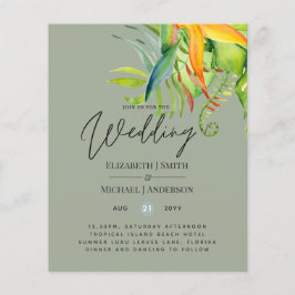 Recepção de Casamento Luau com Folhas Tropicais Ma