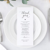 Recepção de casamento Obrigado Cartões Elegantes R