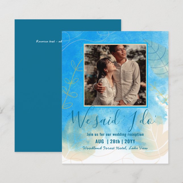 RECEPÇÃO DE CASAMENTO ORÇAMENTAL Convide Com FOTO  (Frente/Verso)