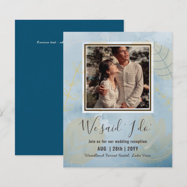 RECEPÇÃO DE CASAMENTO ORÇAMENTAL Convide Com FOTO  (Frente/Verso)