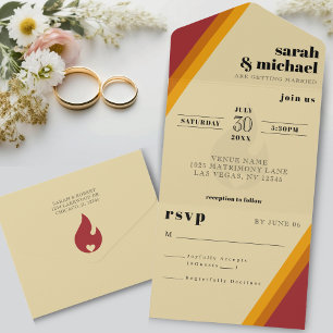 Recepção de casamento Retro Fire Heart Strike