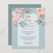 Recepção de Convite de casamento de Sage PEONIES d