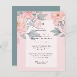 Recepção de Convite de casamento de Sage PEONIES d