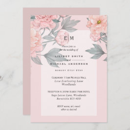 Recepção de Convite de casamento Pêssegos Rosa-Esb