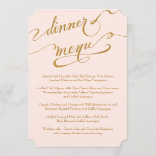 Recepção Dourado do Flourish do menu do comensal