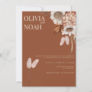 Recepção Floral de Terracotta Queda Convite