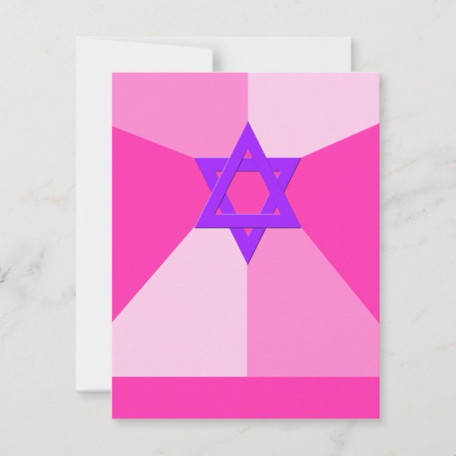 Recepção RSVP Bat Mitzvah Convite Rosa (Frente)