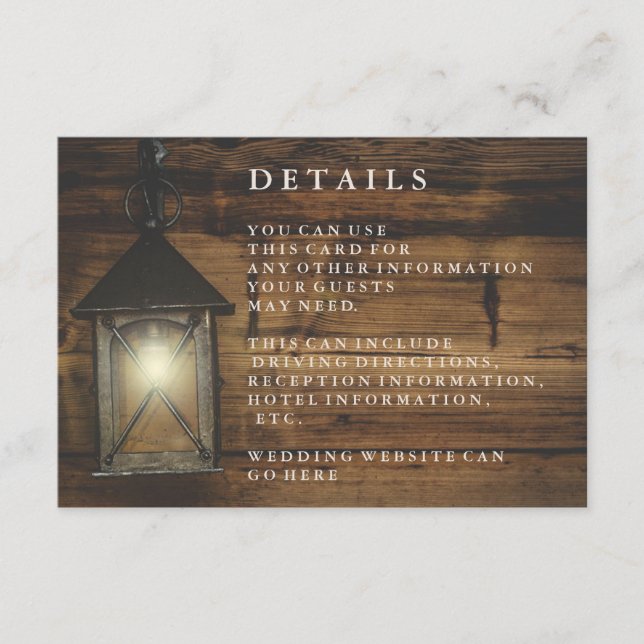 Recepção Rústica de Lanterna de Madeira (Frente)