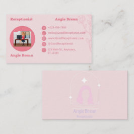 Recepcionista Rosa Cartão de visita Duplo Lado