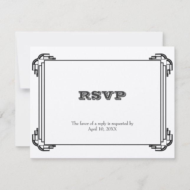 Receptáculo de resposta RSVP de casamento de quadr (Frente)