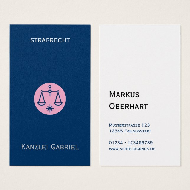 Rechtsanwalt Visitenkarten (Frente & Verso)