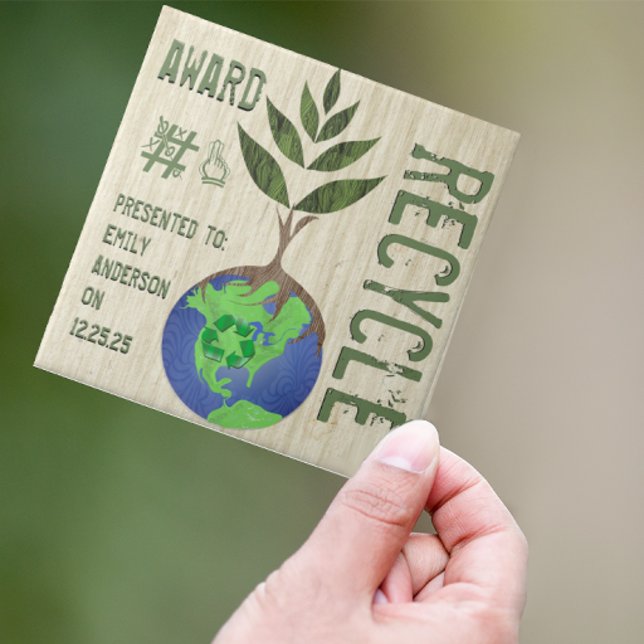 Reciclar Árvore Terrestre Globe Madeira Graça (Criador carregado)