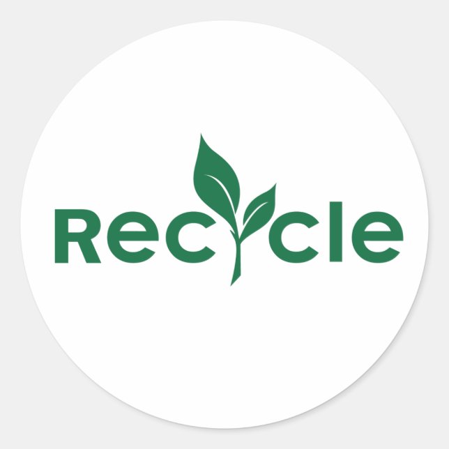 Reciclar - fique verde grande adesivo (Frente)
