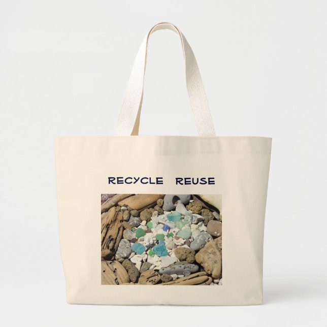 Recicle Reutilize bolsas de lona Sacolas de Vidro  (Frente)