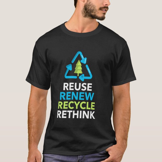 Recicle Reutilize Renove Repense Camisa Reciclagem (Frente)