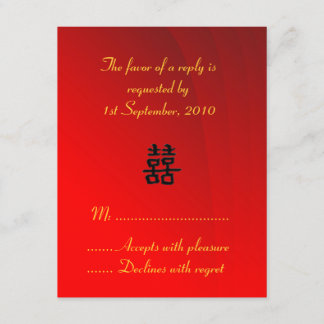 Recolha de Felicidade Dupla Chinesa com Placa RSVP
