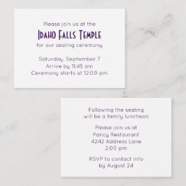 Recolha de templos roxos e Convite para refeições