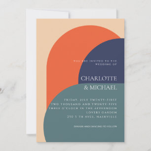 RECOLHA MODERNA DE CONVITE RETRO DE CASAMENTO