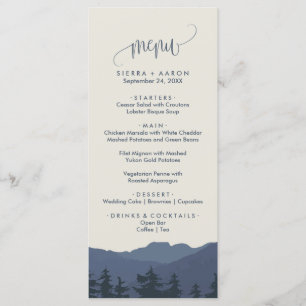 Recoloque na placa do menu Janto Montanhas